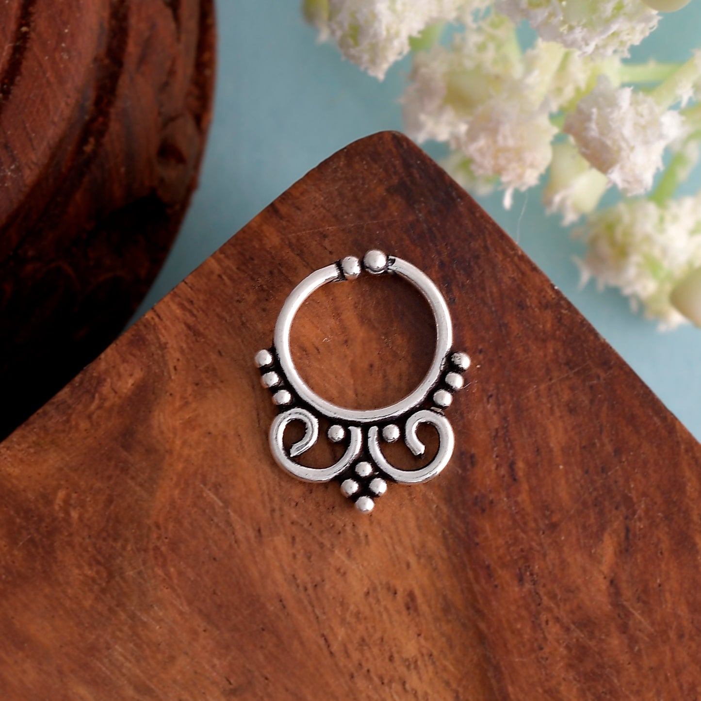 Sterling Silver 925 Septum Nose Ring For Non Pierced nose