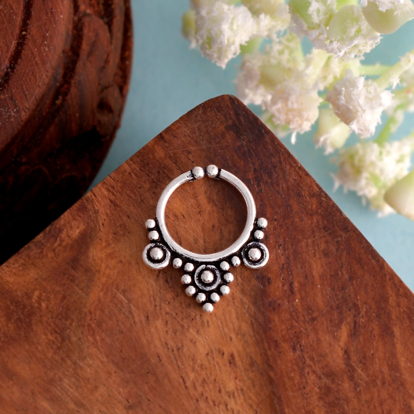 Sterling Silver 925 Septum Nose Ring For Non Pierced nose
