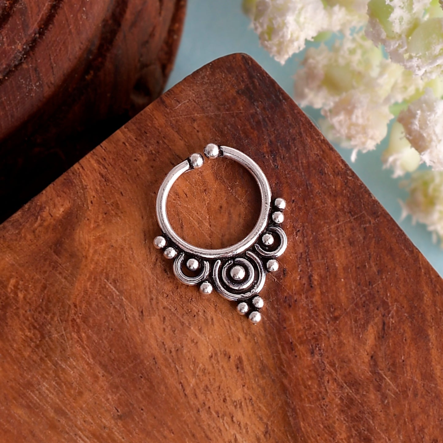Sterling Silver 925 Septum Nose Ring For Non Pierced nose