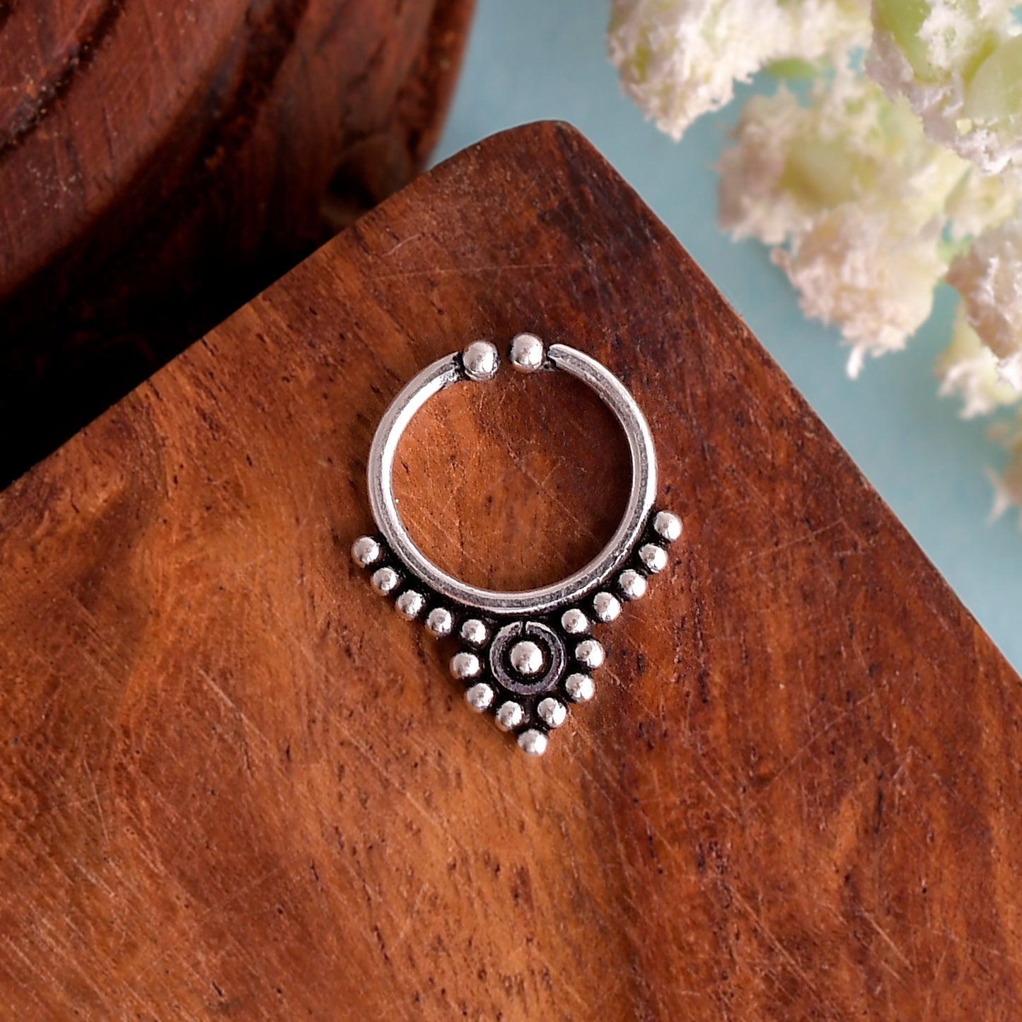 Sterling Silver 925 Septum Nose Ring For Non Pierced nose