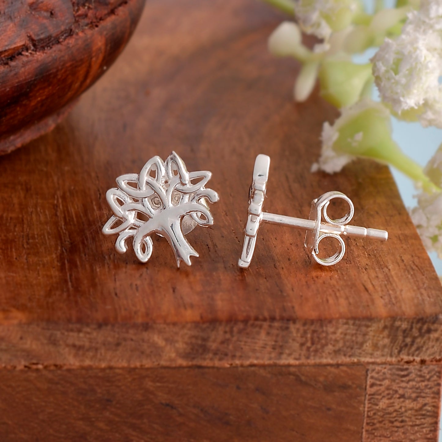 silver earring stud