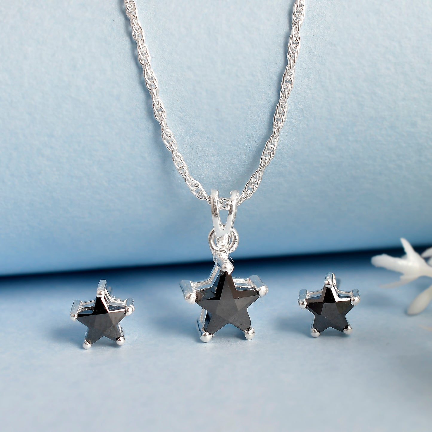 silver necklace set