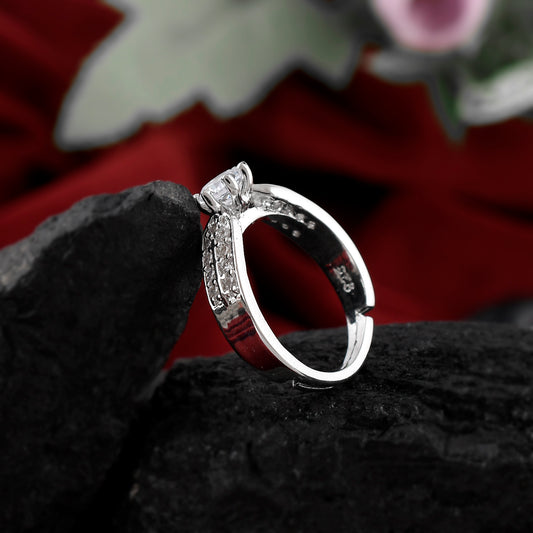 Sterling Silver 925 CZ Solitaire Rings For Women