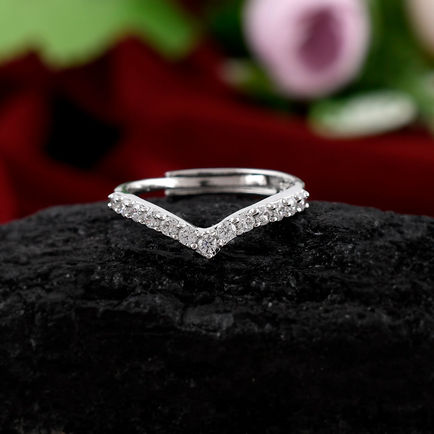 diamond ring silver