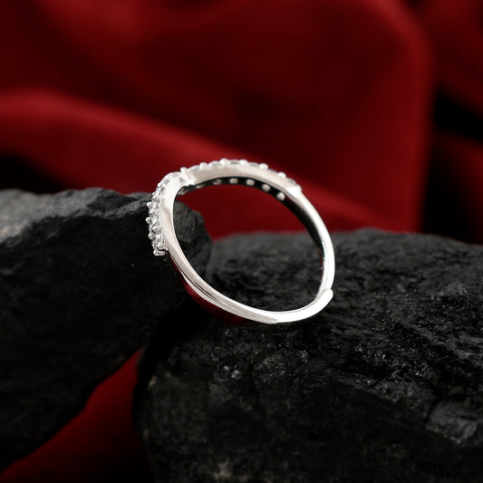 Sterling Silver 925 CZ Solitaire Vanki Ring For Women