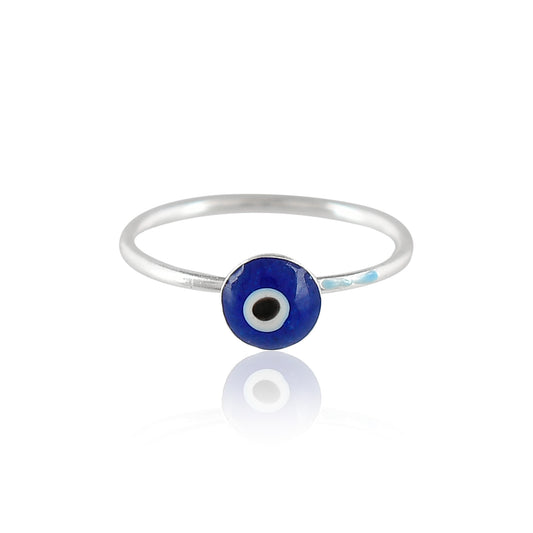silver evil eye nose ring