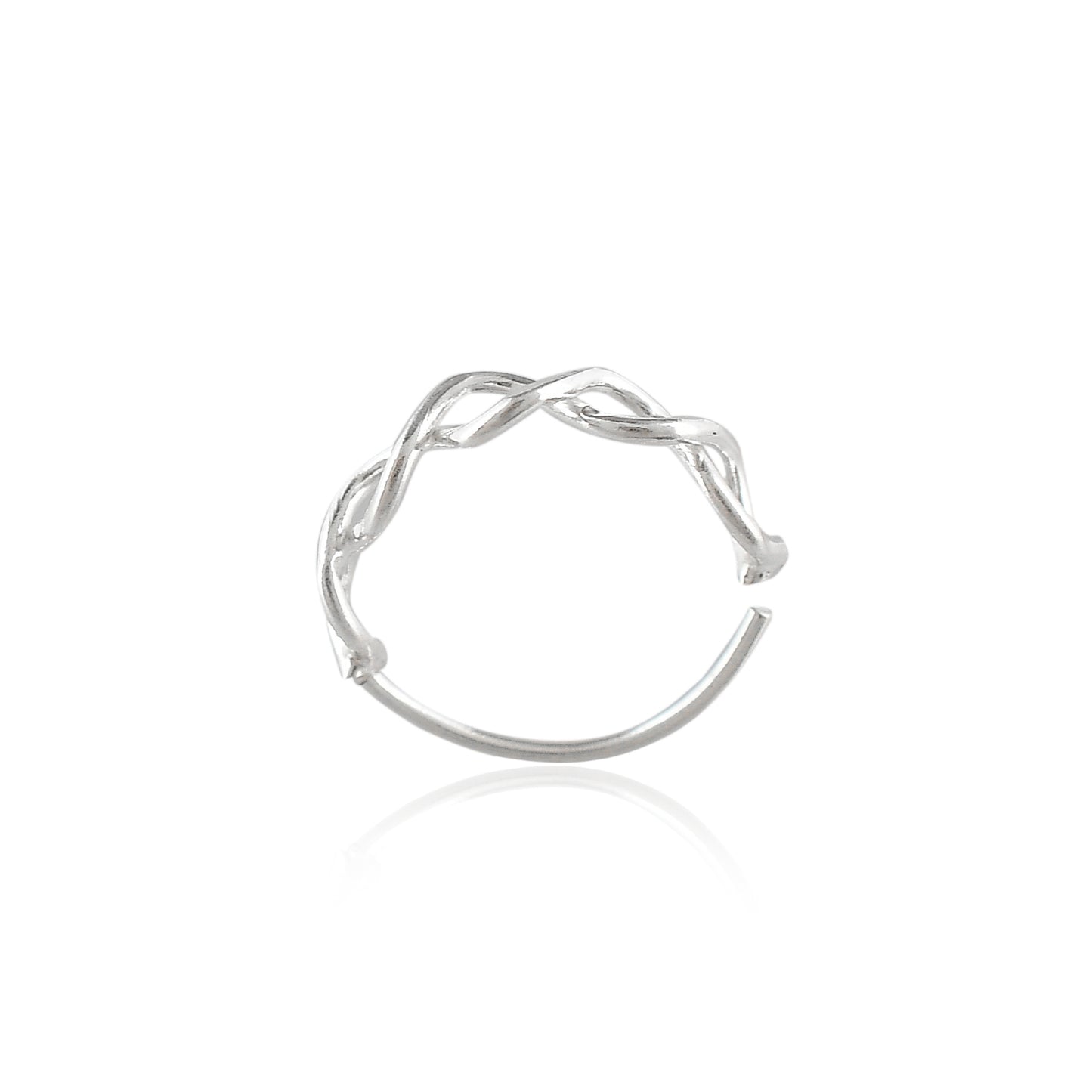 infinity nose ring silver pure