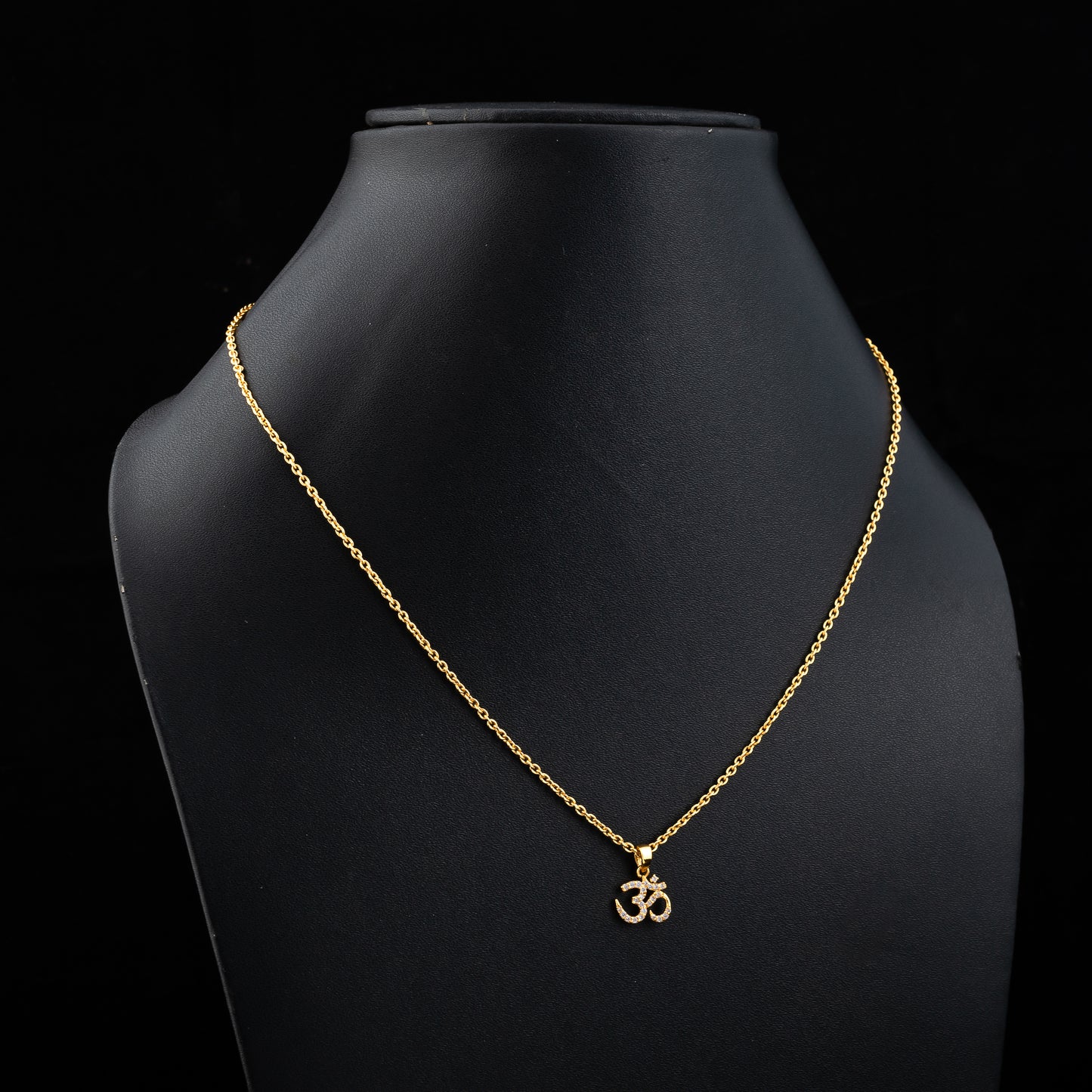 om gold pendant