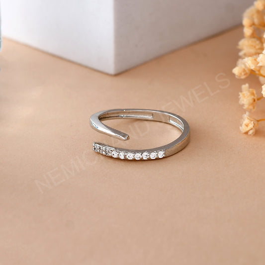 Sterling Silver 925 CZ Rings For Women (Free Size - Adjustable)