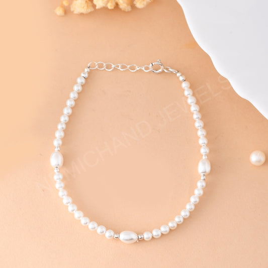 pure silver pearl bracelet