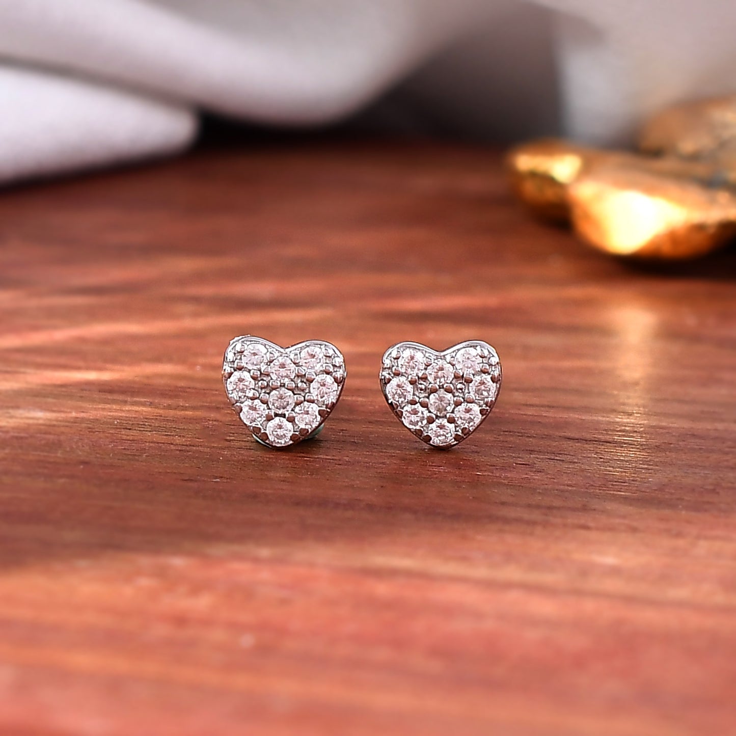heart earring stud silver