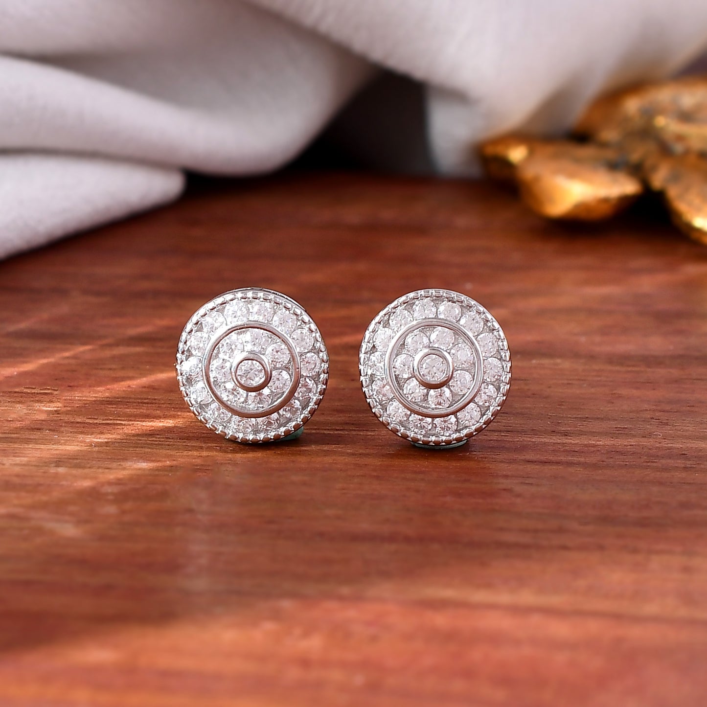 silver earring stud women