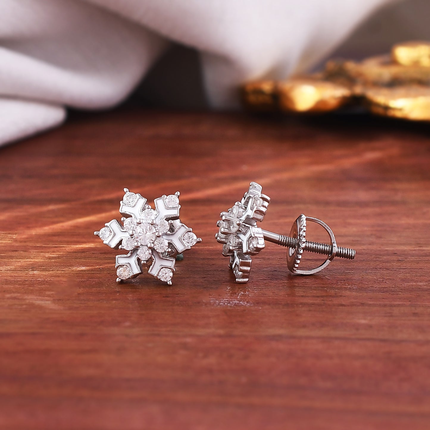 Sterling Silver 925 CZ Stone Earring Studs For Women & Girls