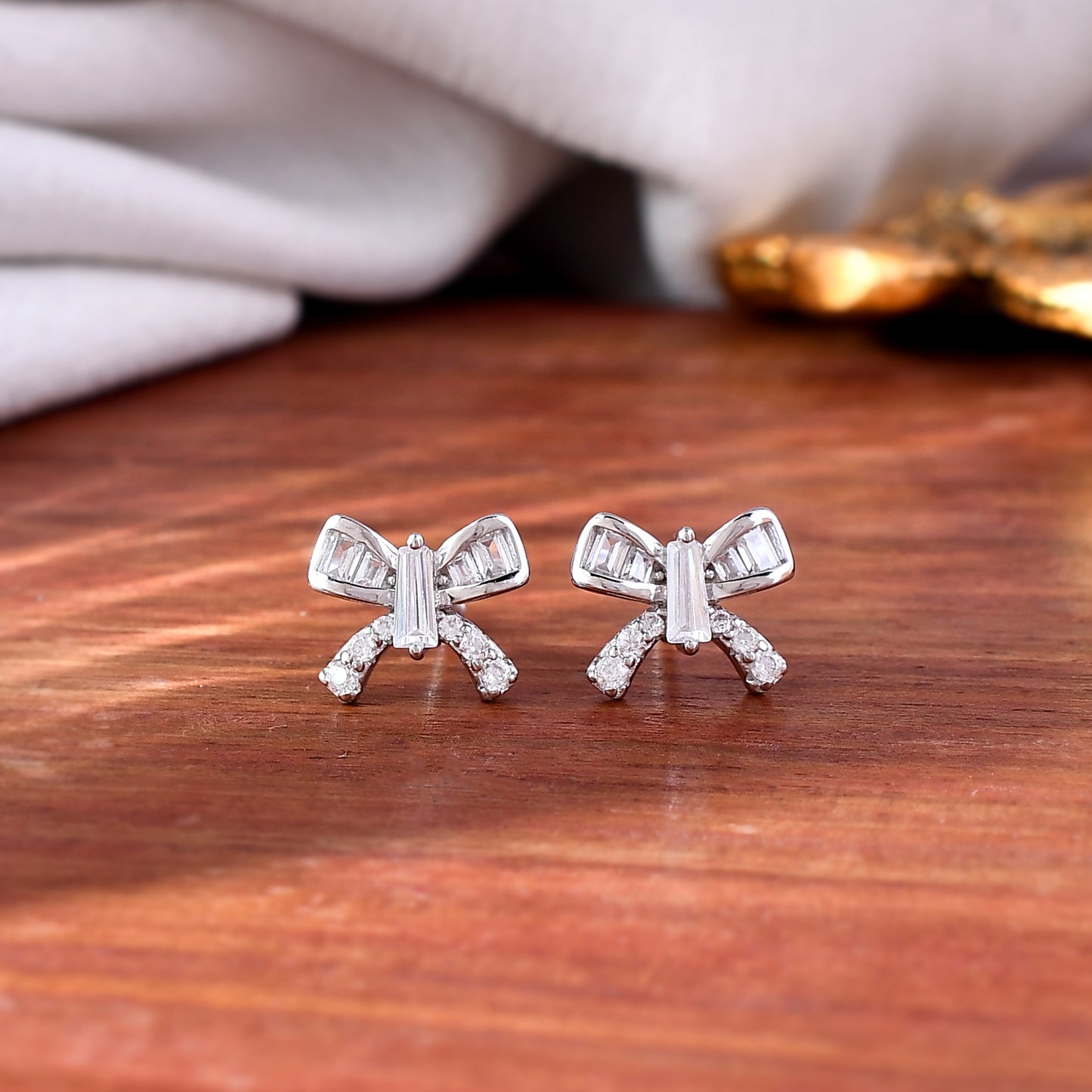 silver cz stud tiny