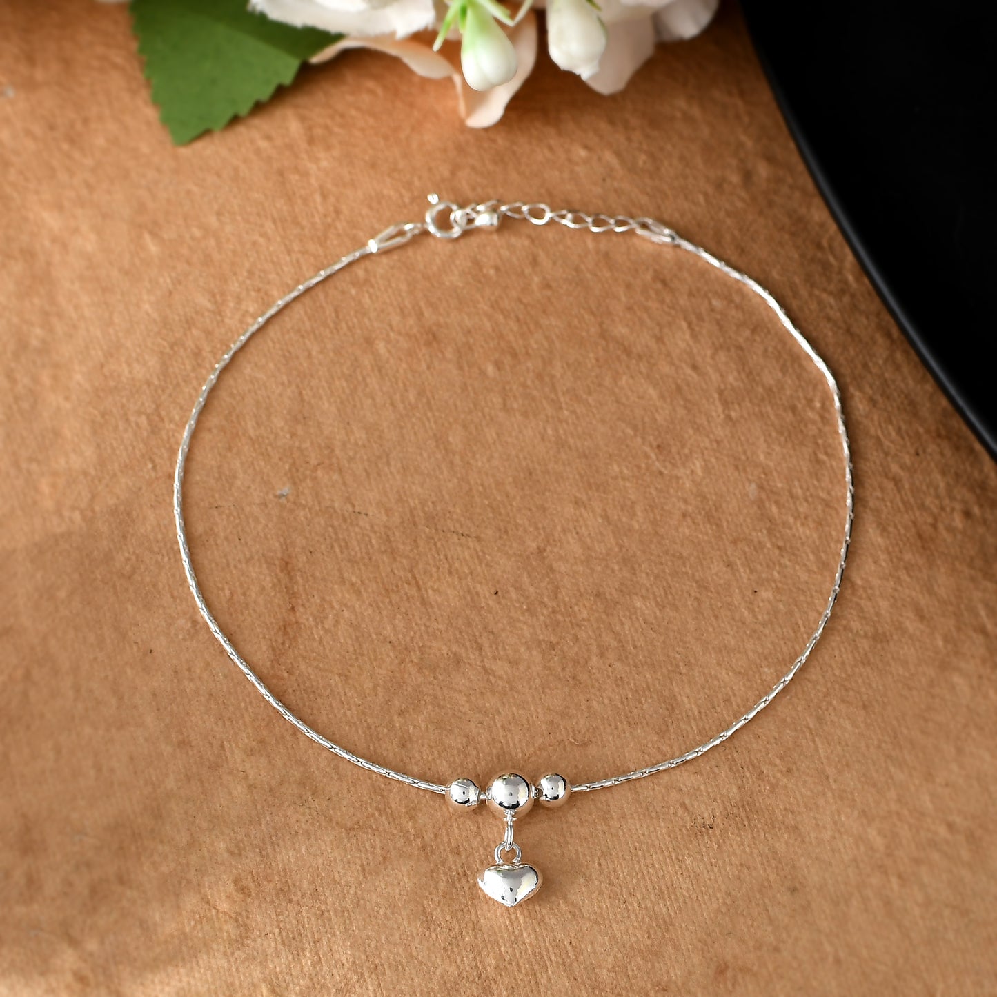 silver anklet women