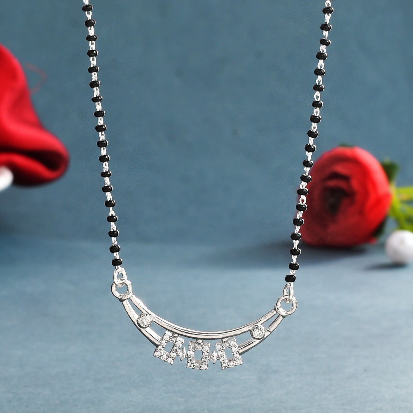 silver mangalsutra chain necklace
