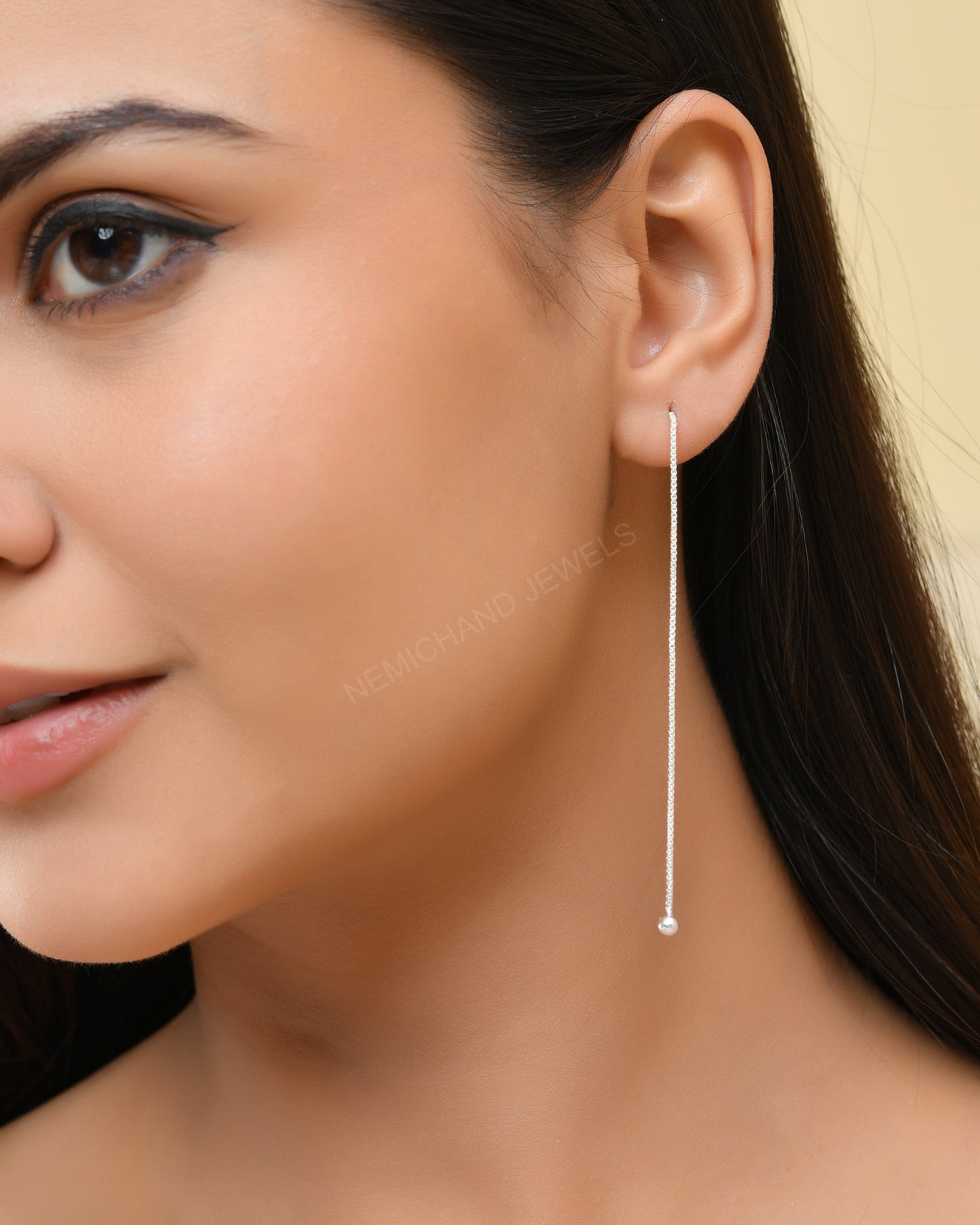 pure silver sui dhaga earring