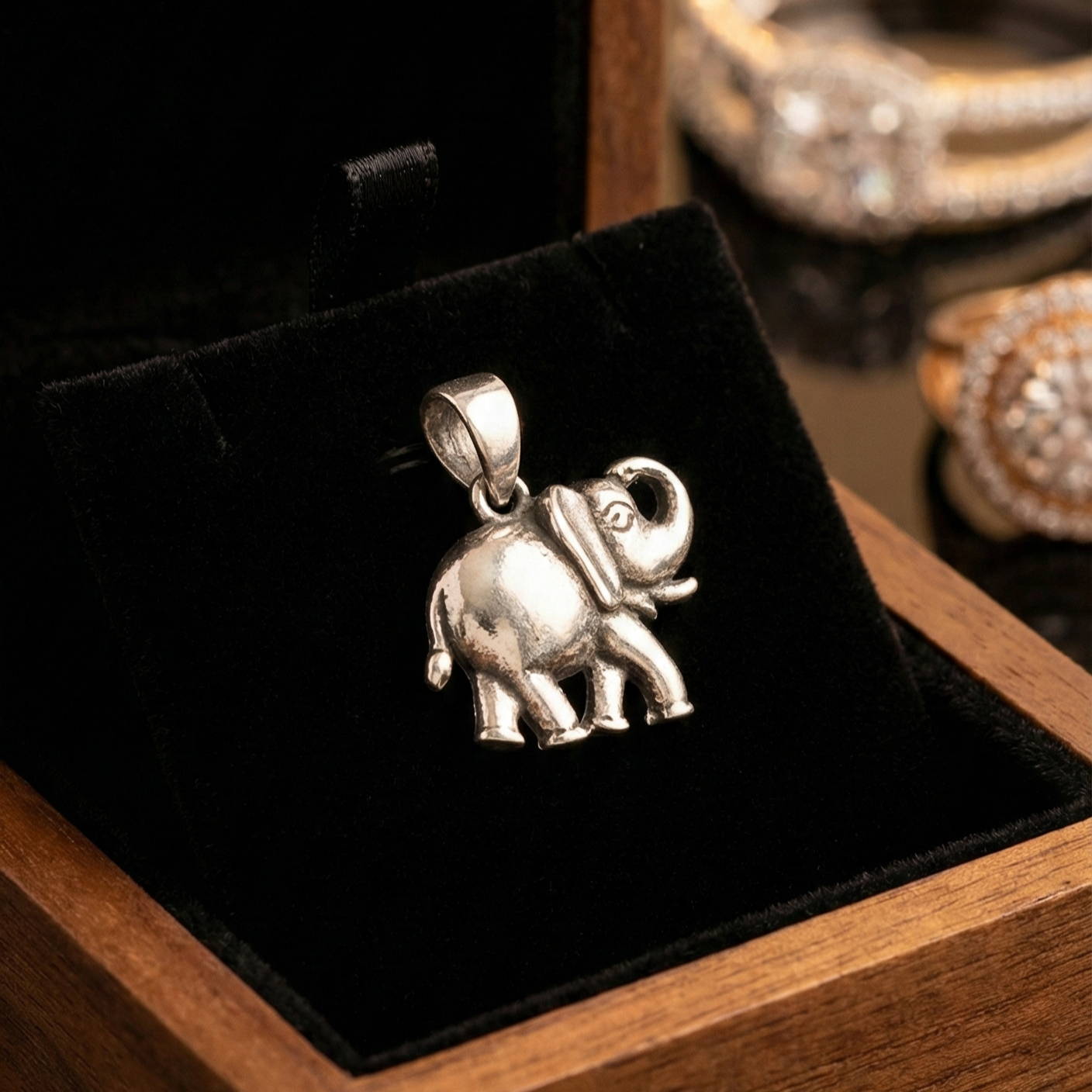 Sterling Silver Tiny Elephant Pendant – A Symbol of Luck, Strength