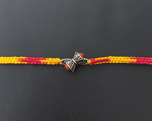 Damroo Rakhi for Brother Silver with Thread - Perfect for Men, Women, Boys, and Girls on Raksha Bandhan