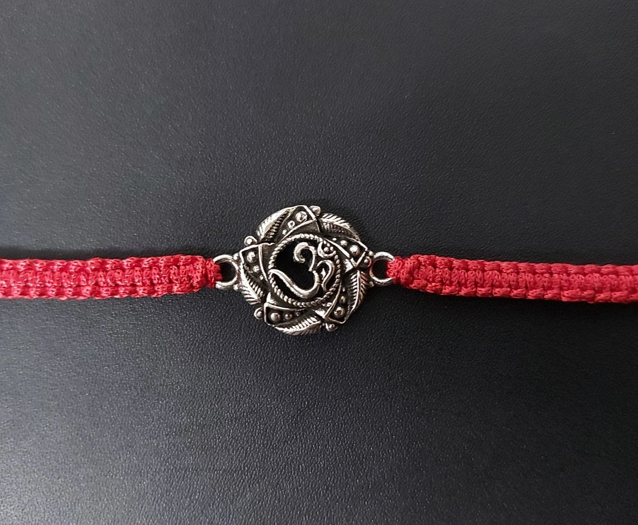 OM Rakhi for Brother 925 Sterling Silver with Thread - Perfect for Men, Women, Boys, and Girls on Raksha Bandhan