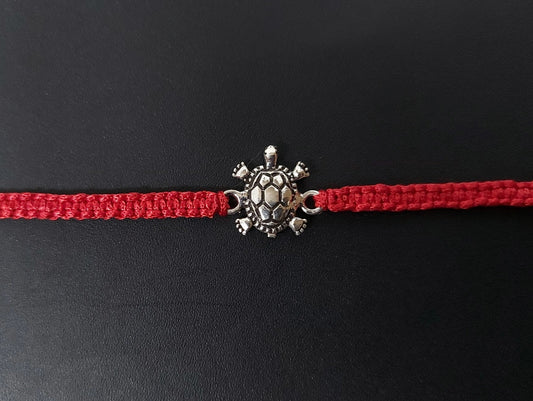 Tortoise Rakhi for Brother Silver with Thread - Perfect for Men, Women, Boys, and Girls on Raksha Bandhan