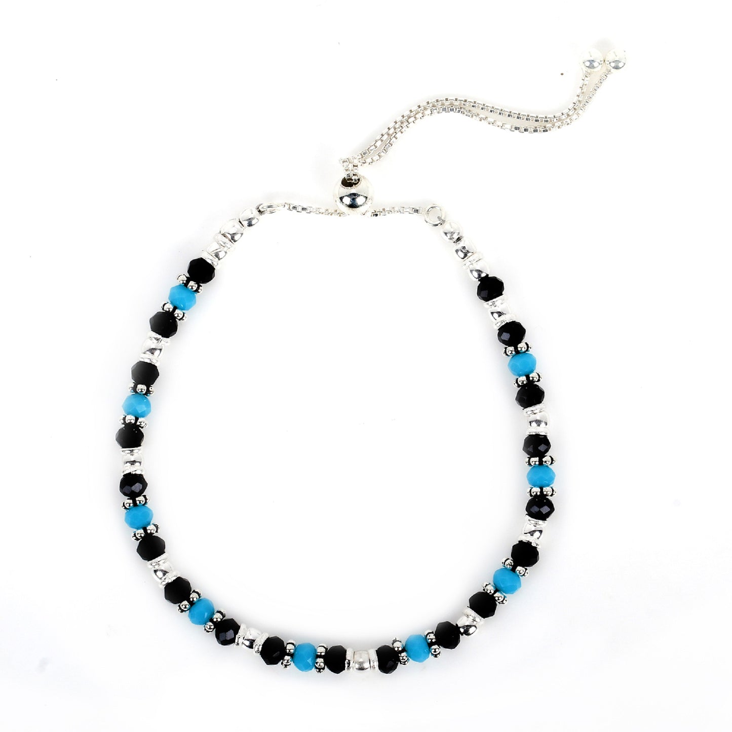 firozi slider bracelet silver