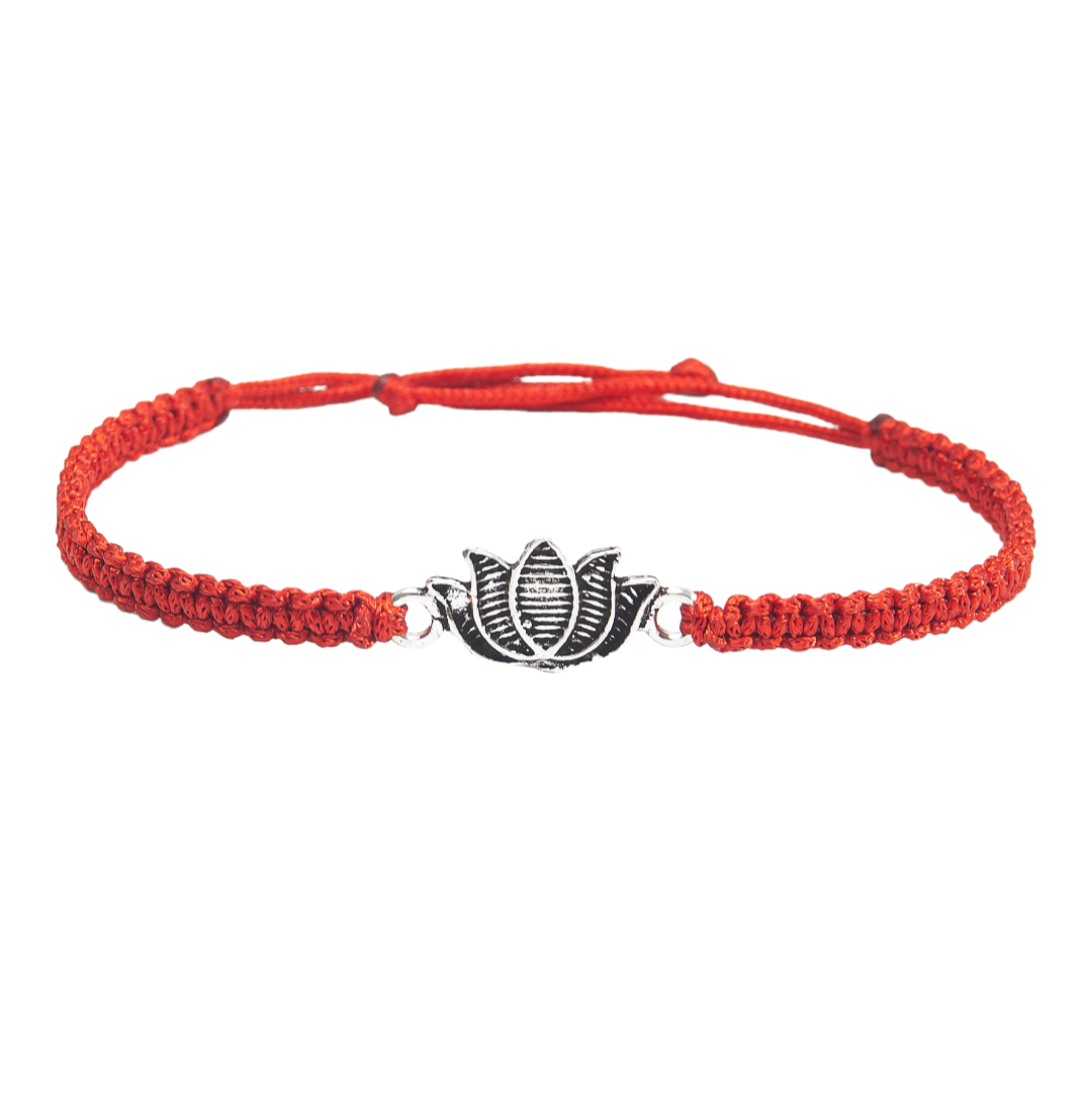 Lotus Rakhi for Brother 925 Sterling Silver with Thread - Perfect for Men, Women, Boys, and Girls on Raksha Bandhan
