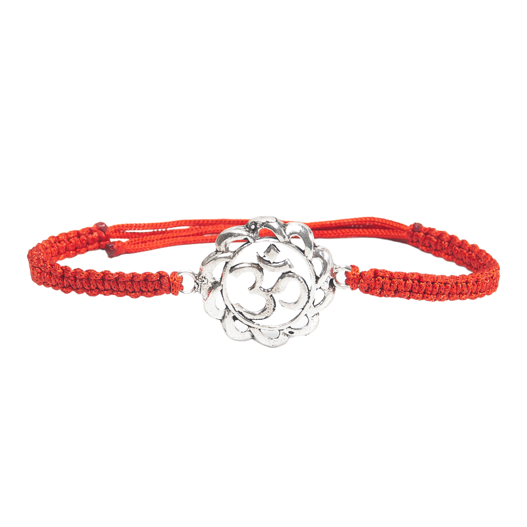 OM Rakhi for Brother 925 Sterling Silver with Thread - Perfect for Men, Women, Boys, and Girls on Raksha Bandhan