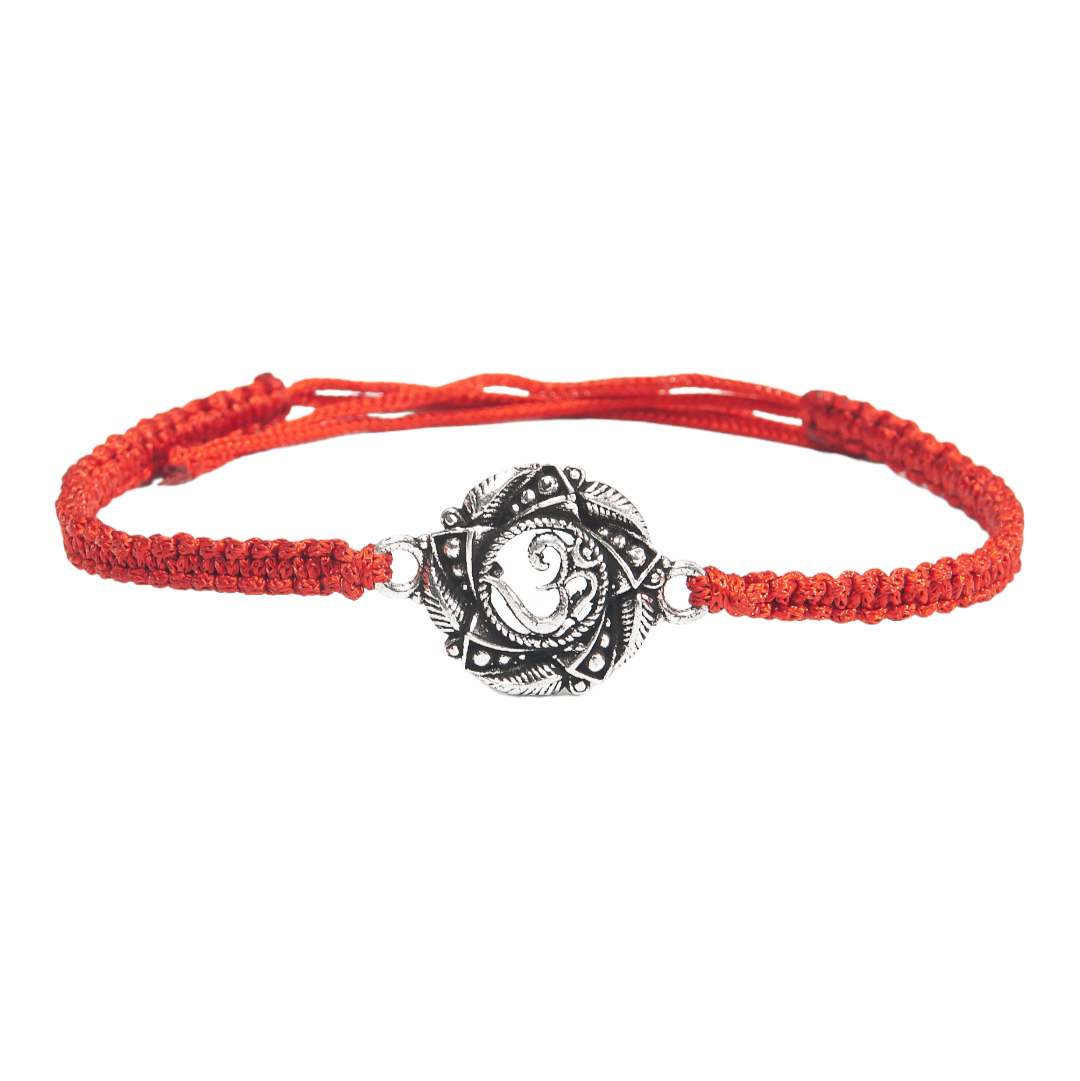 OM Rakhi for Brother 925 Sterling Silver with Thread - Perfect for Men, Women, Boys, and Girls on Raksha Bandhan