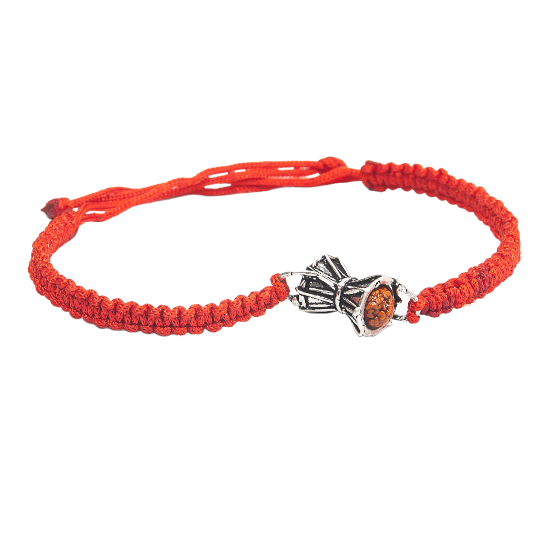 Damroo Rakhi for Brother 925 Sterling Silver with Thread - Perfect for Men, Women, Boys, and Girls on Raksha Bandhan