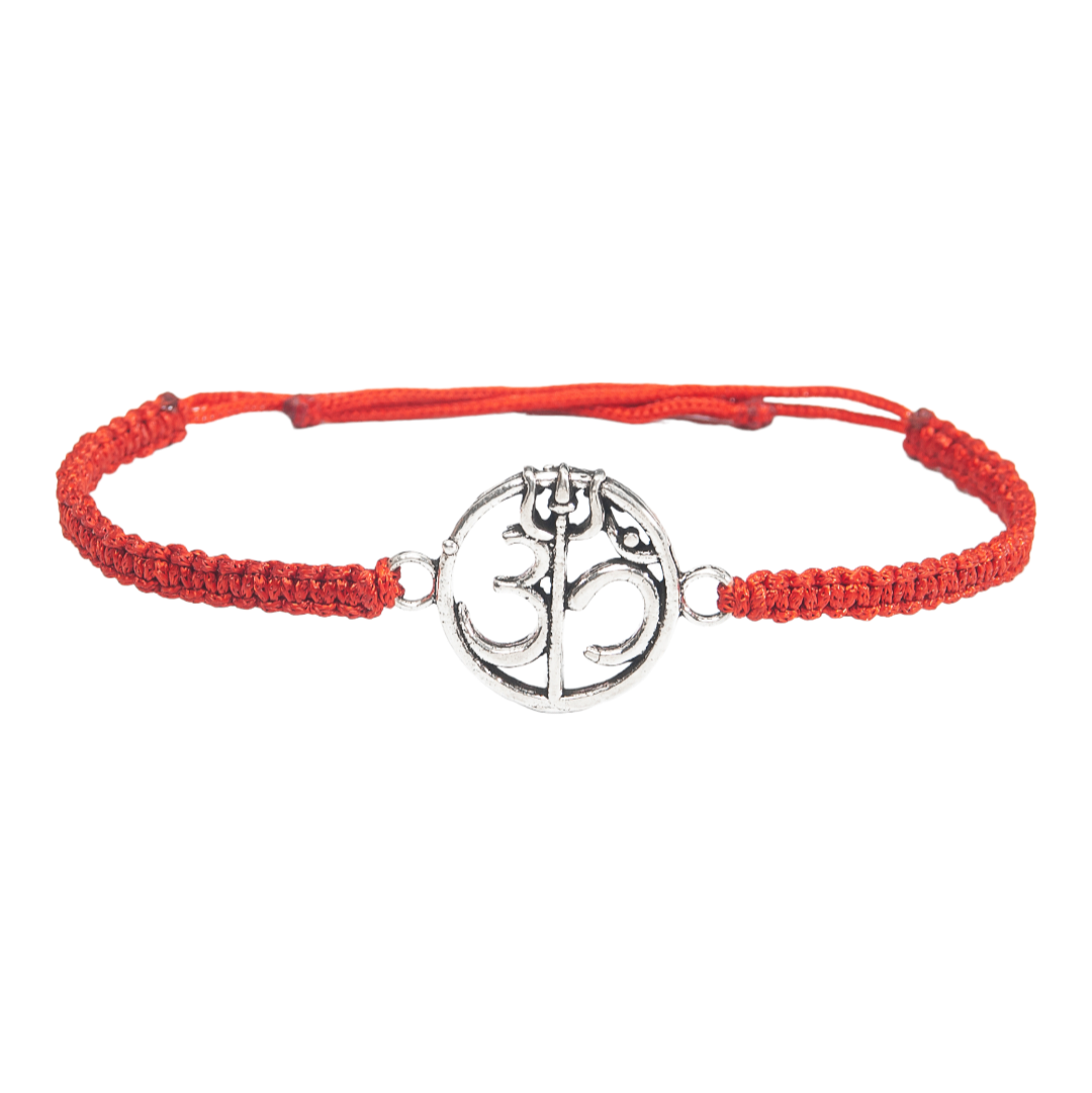 OM Rakhi for Brother 925 Sterling Silver with Thread - Perfect for Men, Women, Boys, and Girls on Raksha Bandhan