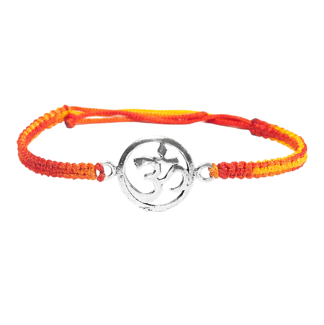 OM Rakhi for Brother 925 Sterling Silver with Thread - Perfect for Men, Women, Boys, and Girls on Raksha Bandhan