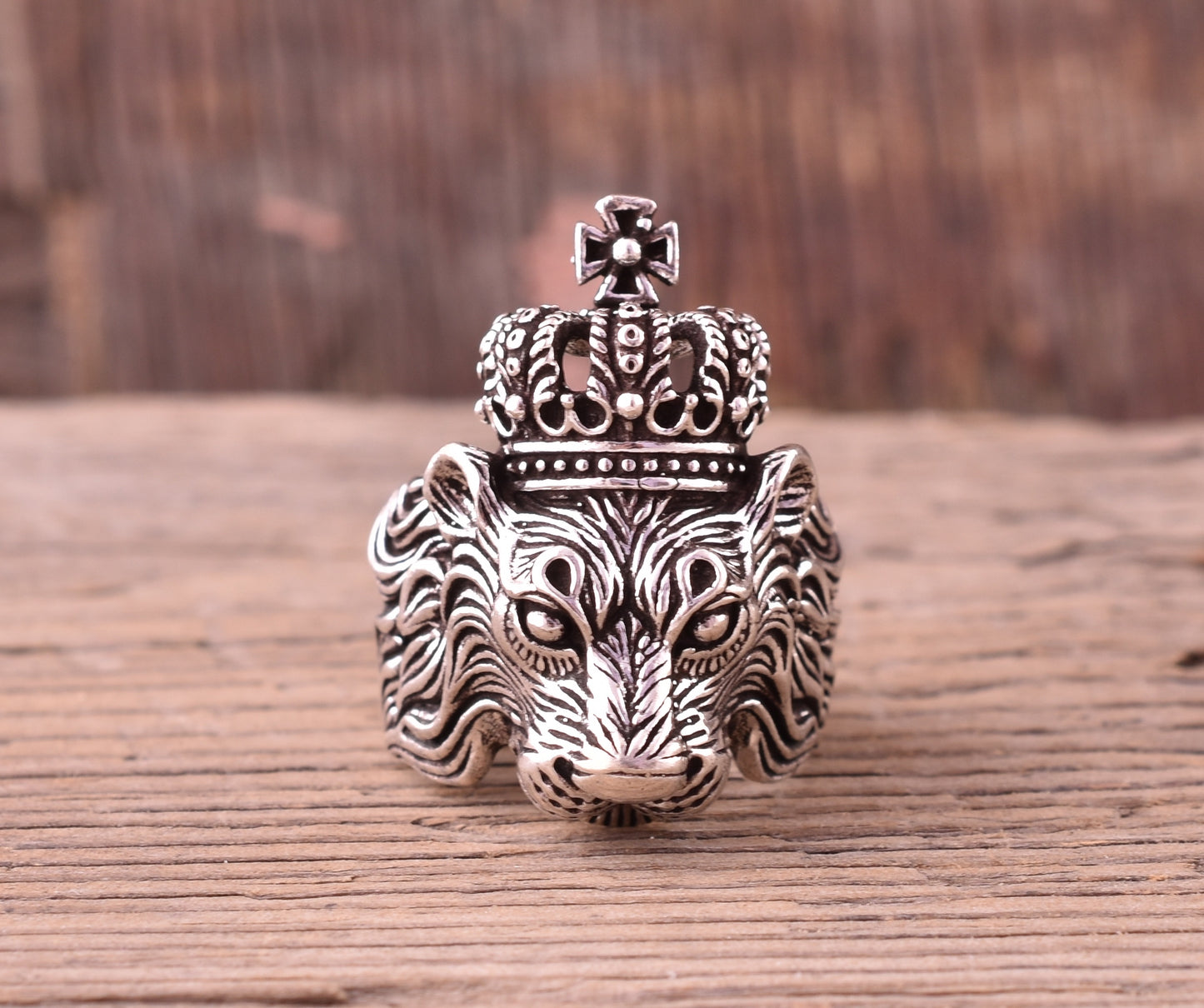 lion ring silver men