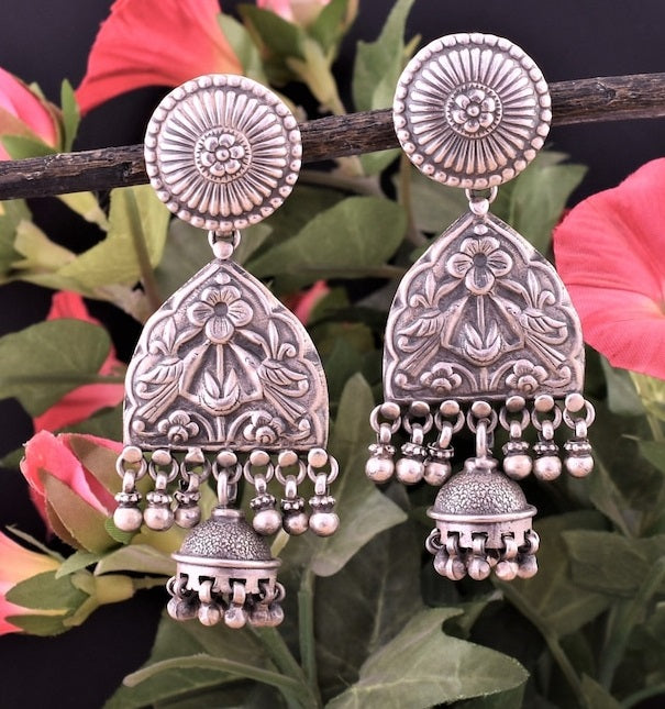 Vintage Earring - 925 Sterling Silver Dangle Earring - Length 2.7 Inches