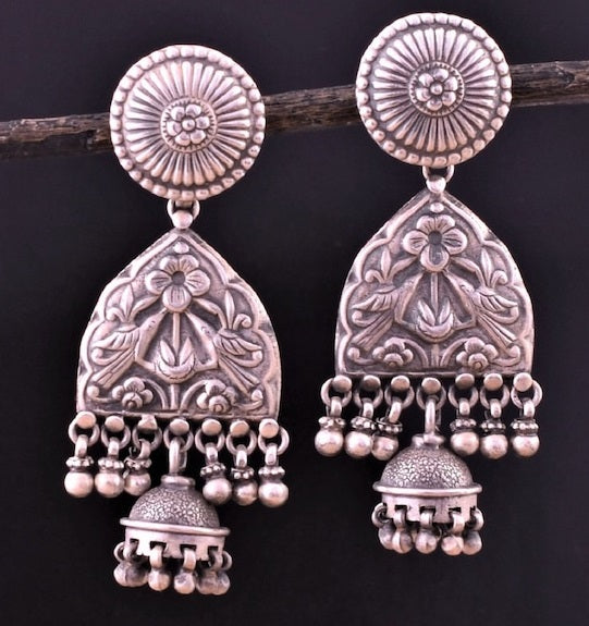 Vintage Earring - 925 Sterling Silver Dangle Earring - Length 2.7 Inches