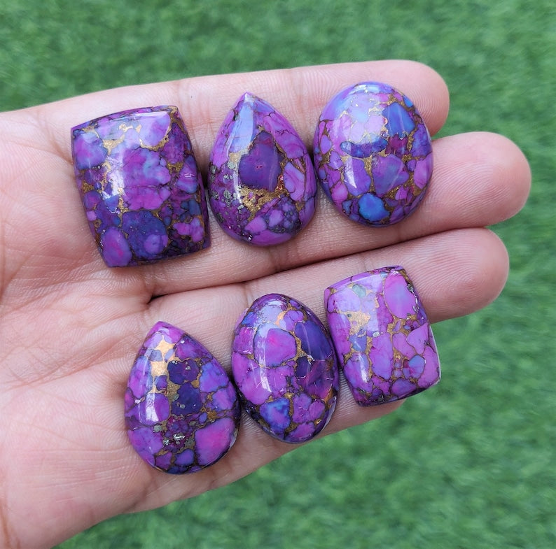 Natural Purple Mohave Copper Turquoise Gemstone Lot