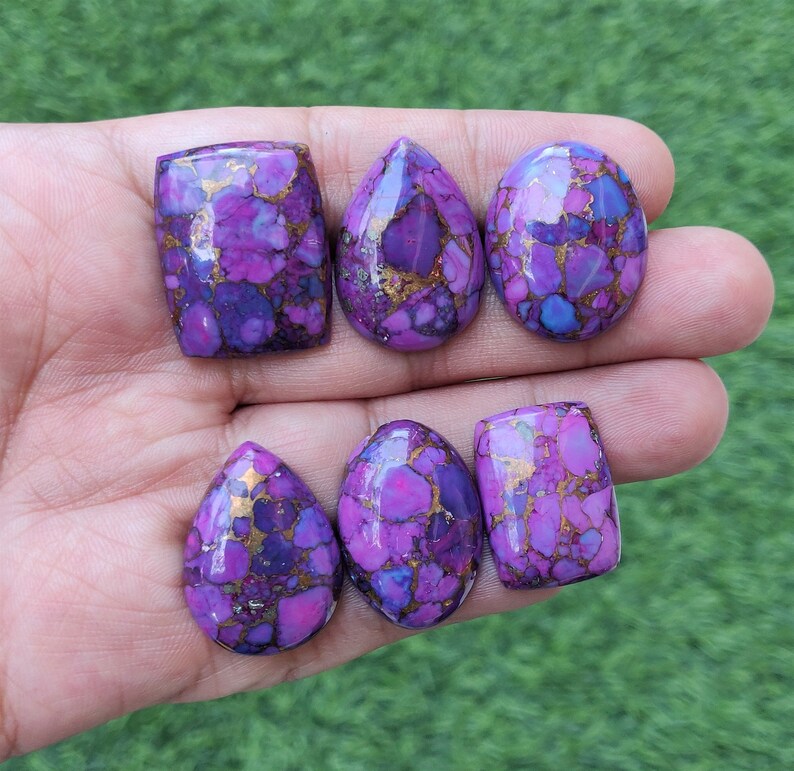 Natural Purple Mohave Copper Turquoise Gemstone Lot