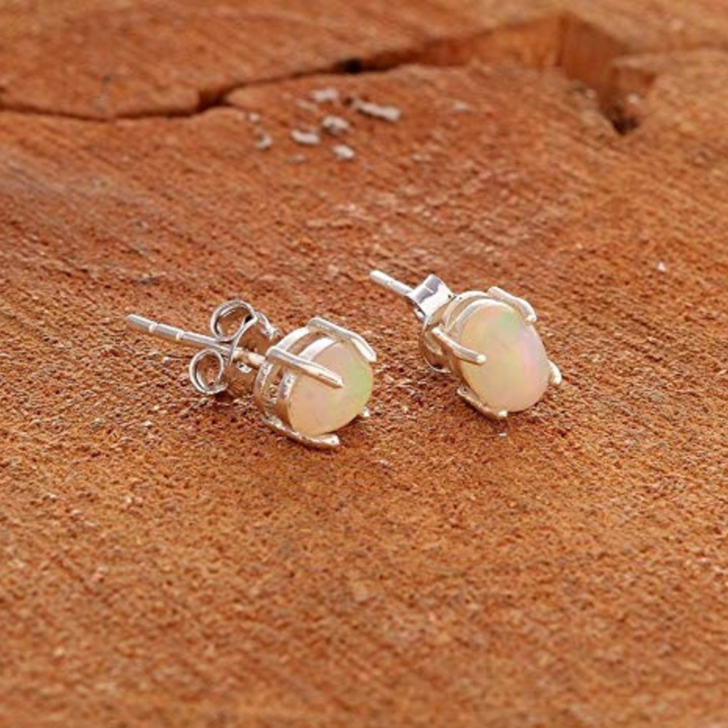 opal stud earring