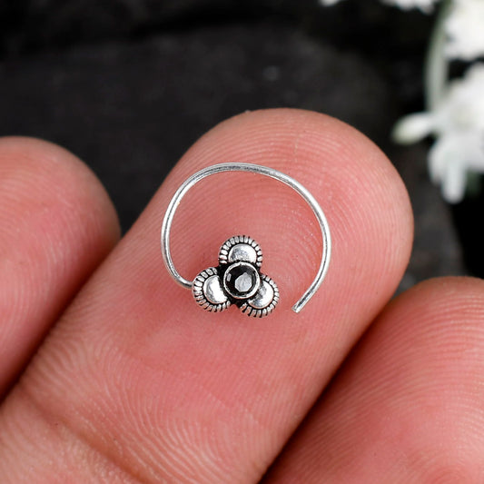 silver nose stud