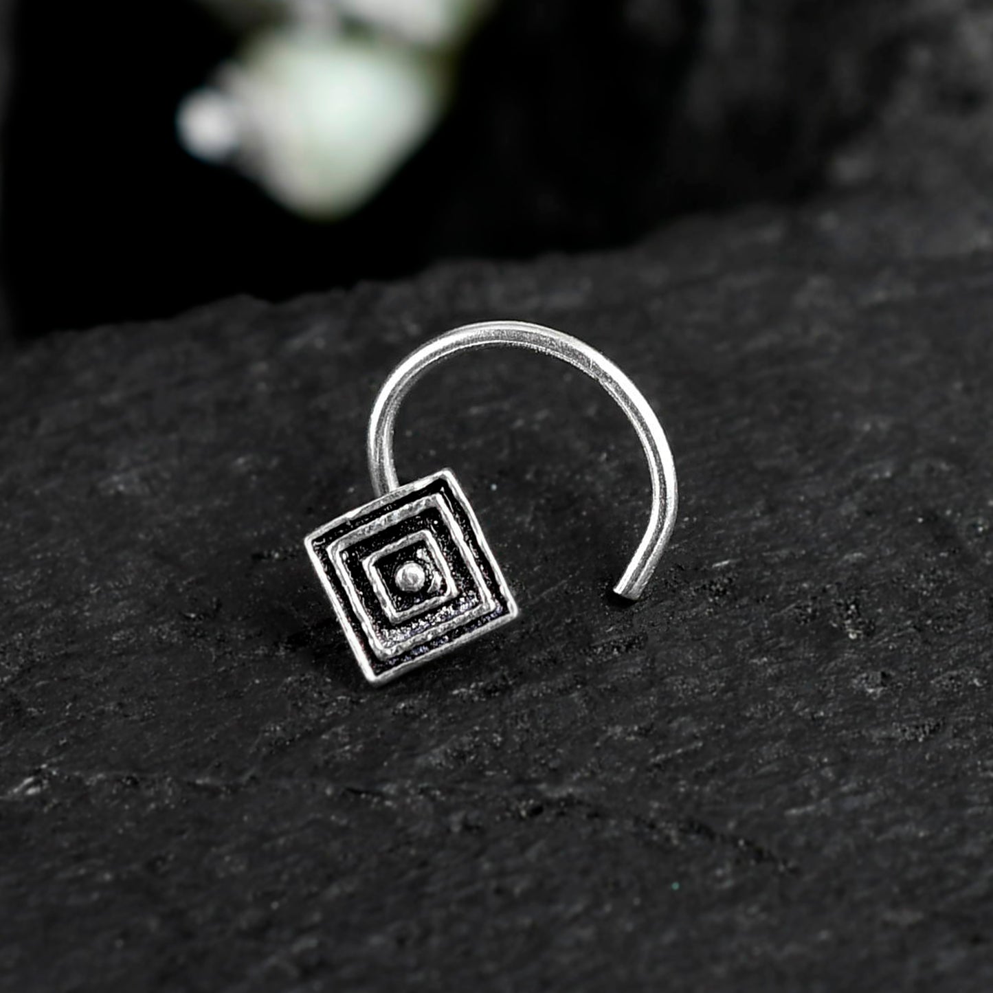Sterling Silver 925 Square Nose pin For Women