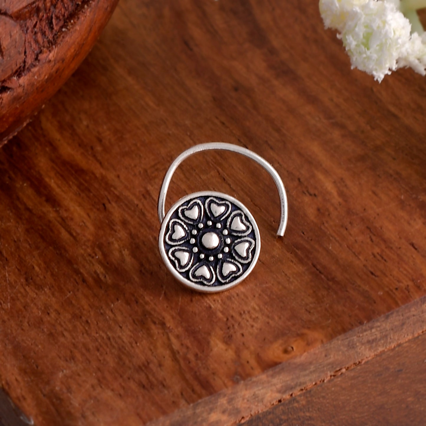 nose pin silver