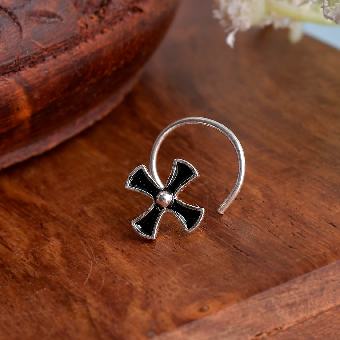 Enamel Silver Nose pin