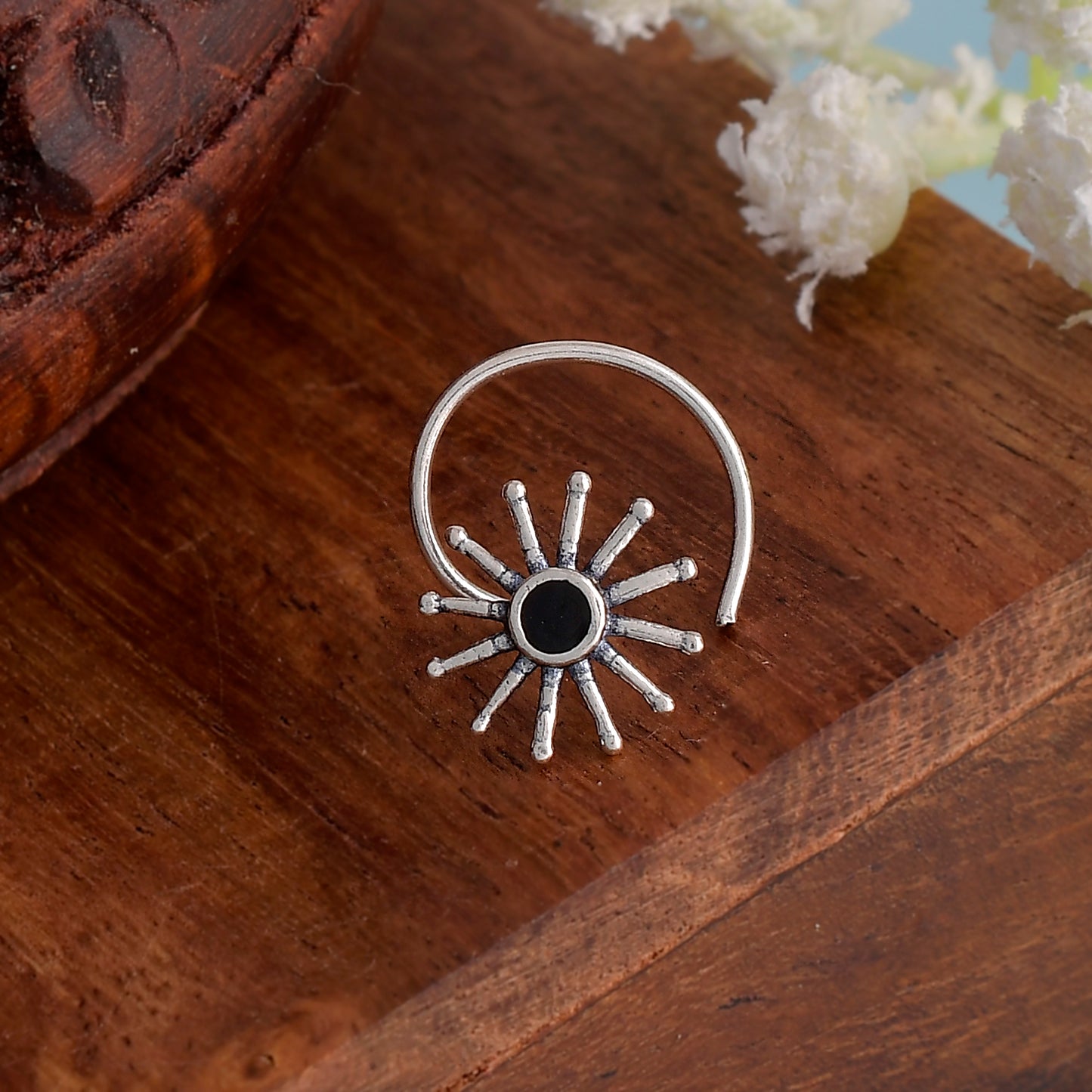 nose pin silver
