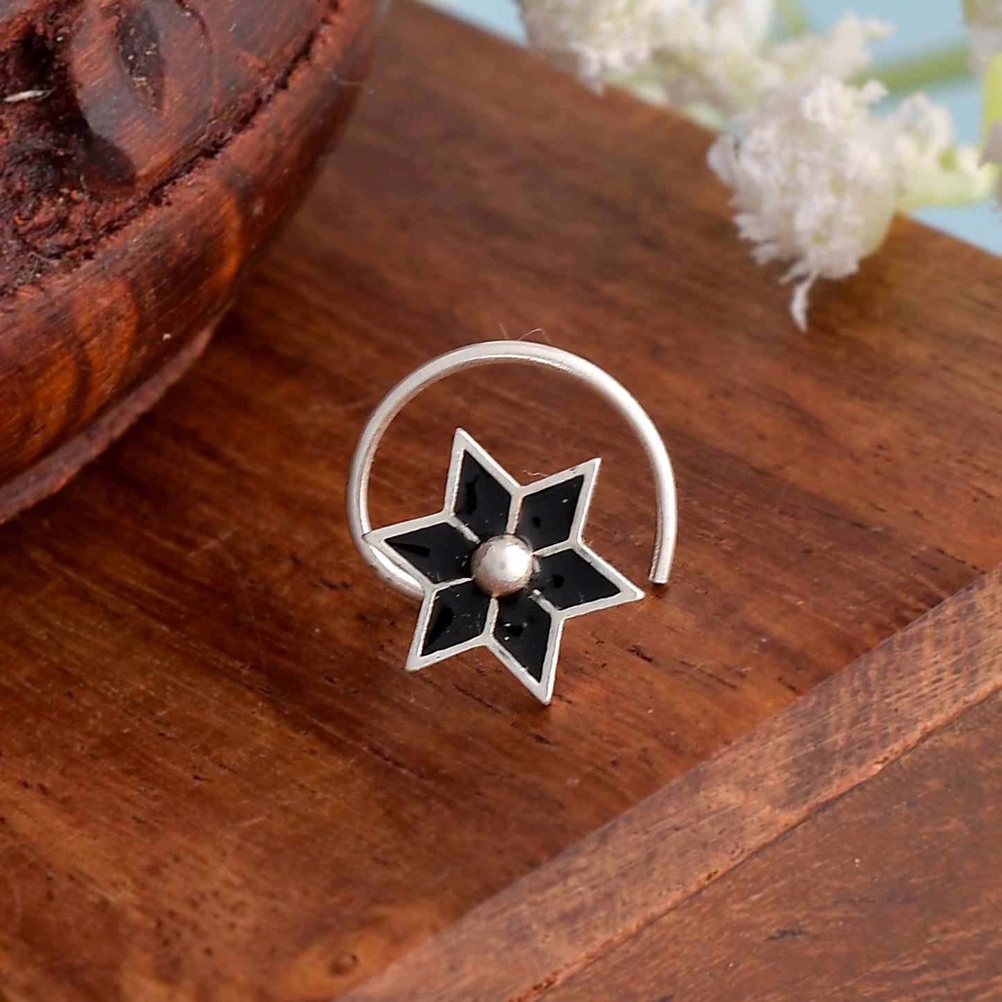 nose pin silver