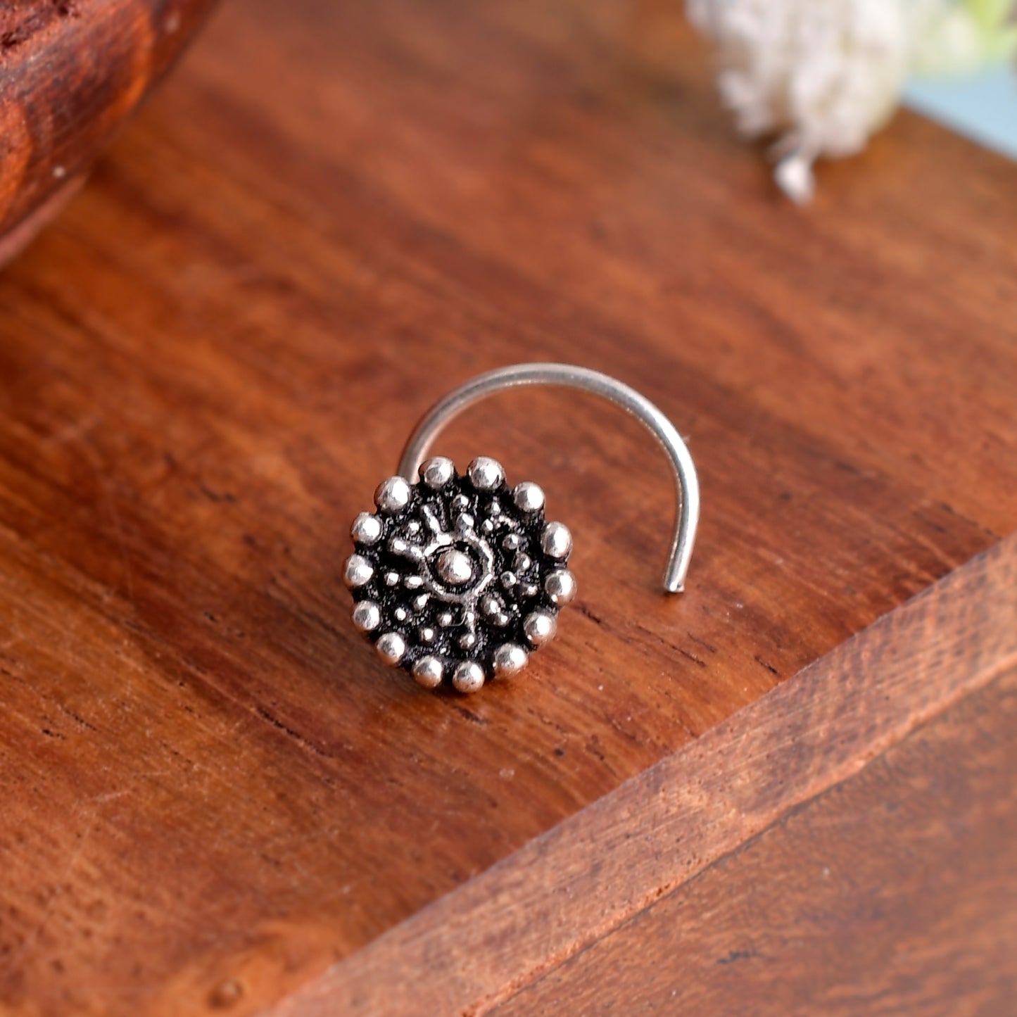 nose pin silver