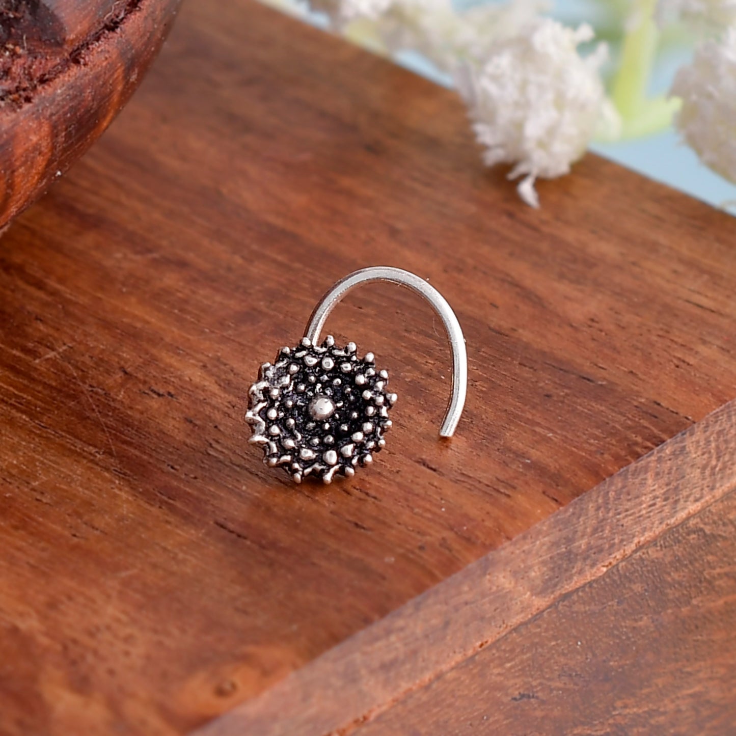 silver nose pin