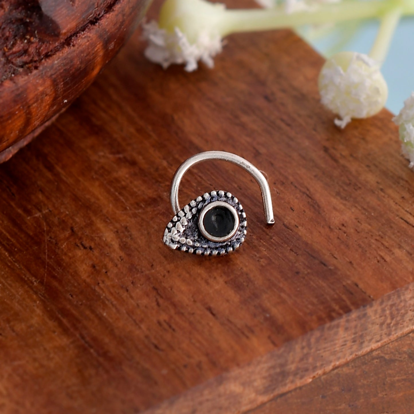 silver nose pin