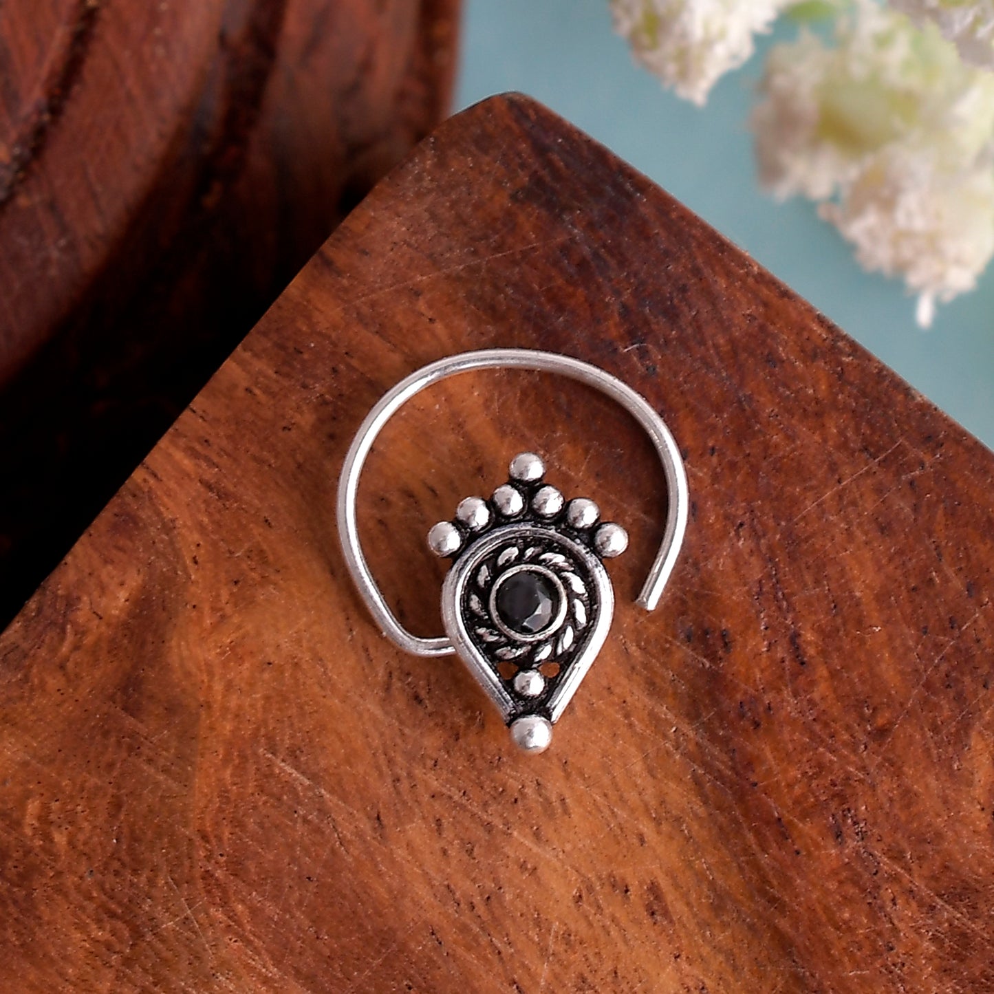 silver nose pin