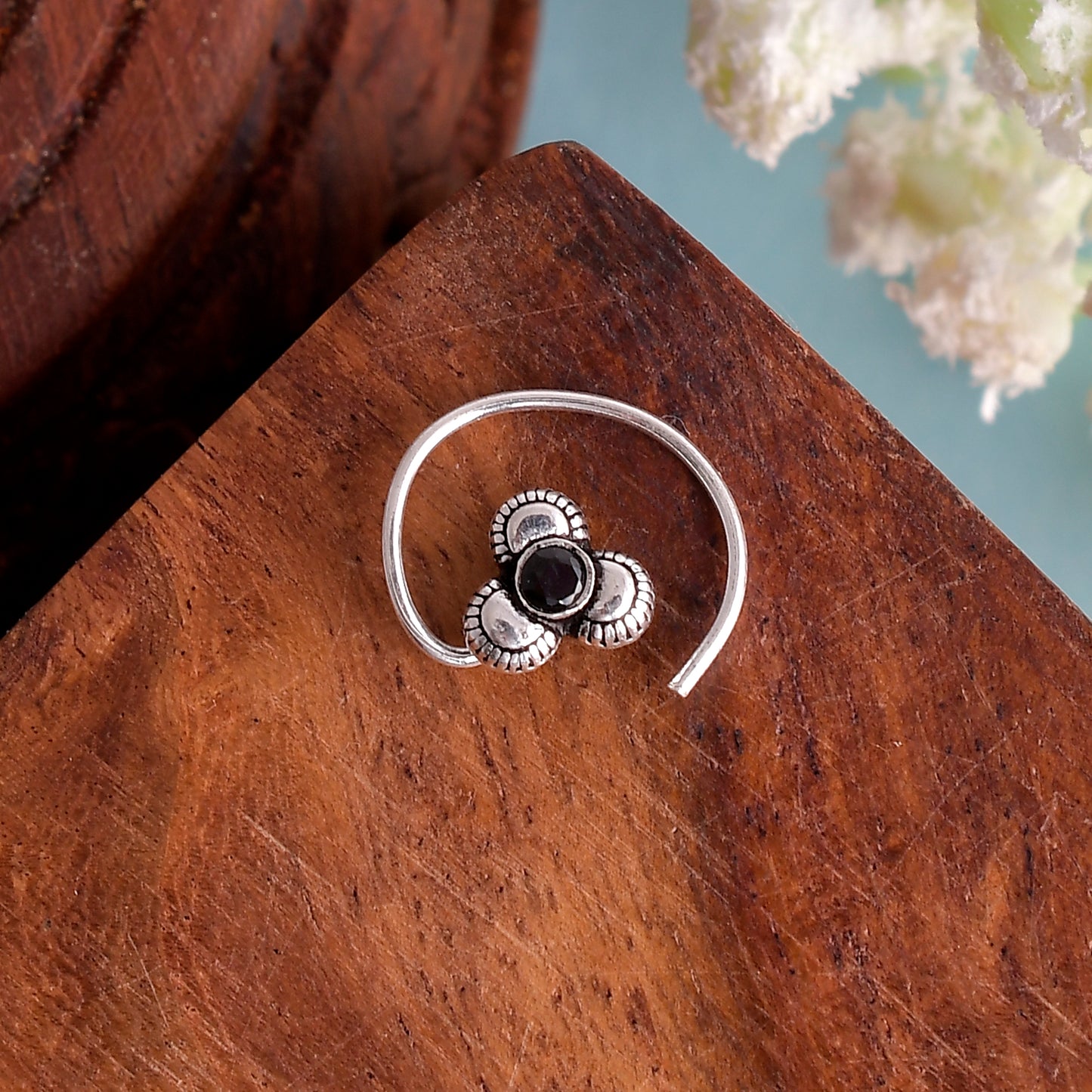 silver nose pin