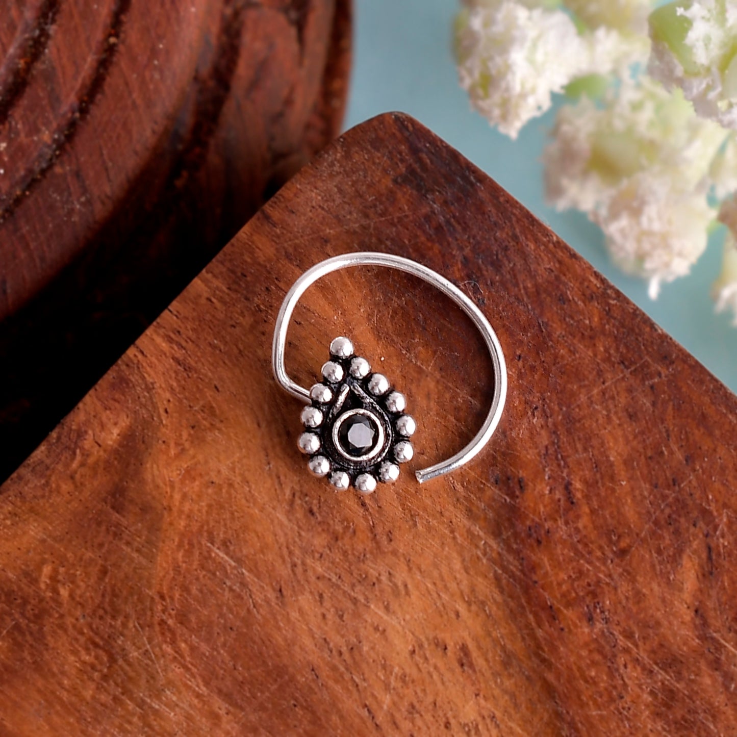 silver nose pin